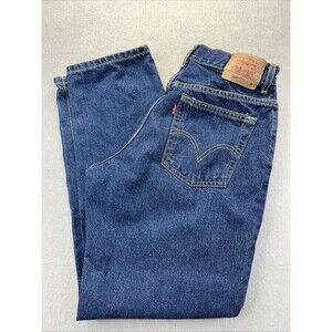 Levis 550 Jeans Relaxed Tapered Blue Women Size 14M Dark Denim Vintage Y2K